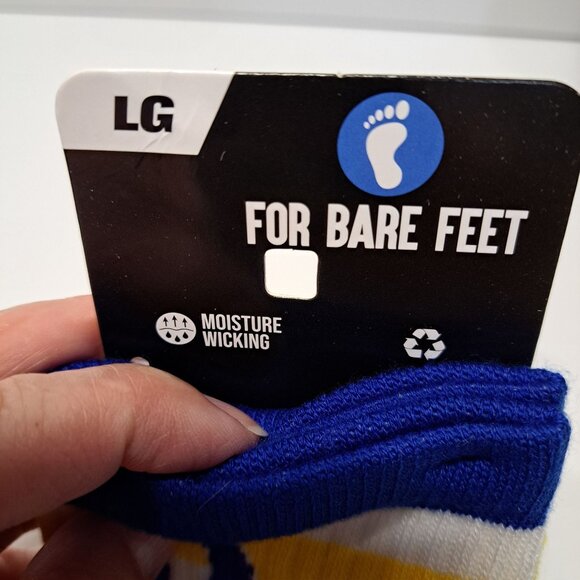 NEW Pitt Panthers Crew Socks L Moisture Wicking Blue/Yellow Polyester/Spandex - Picture 4 of 4